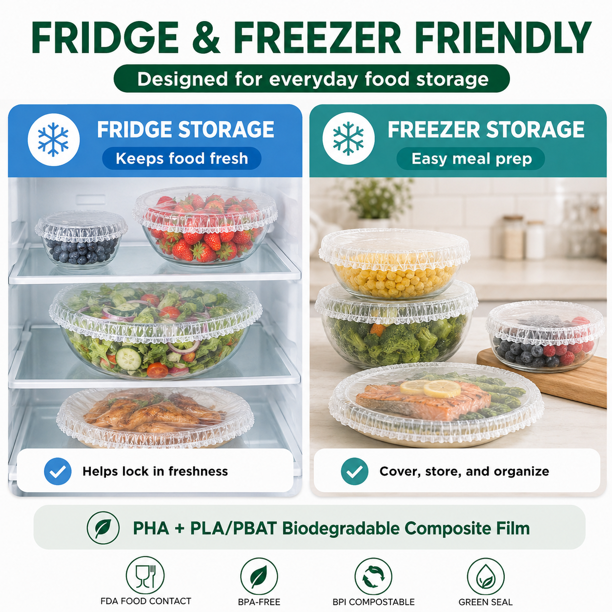 🔥200PCS Disposable Stretch Food Covers for Bowls & Plates