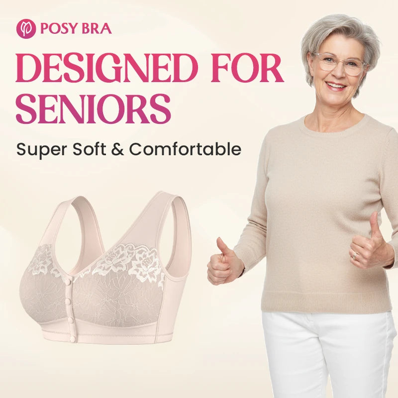 Posy Bra - Comfortable Front Closure Cotton Shaping Bra for Seniors