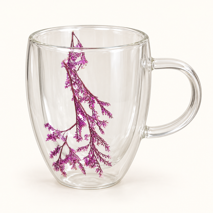 Dried Flower Double-Wall Glass Mug