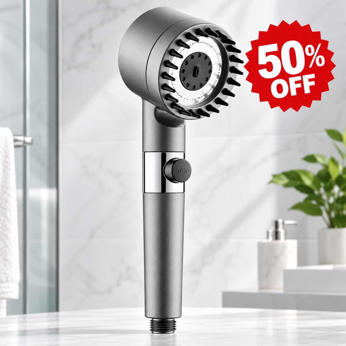 🚿 50% OFF | High-Pressure Handheld Shower Head with Massage-Style Tips