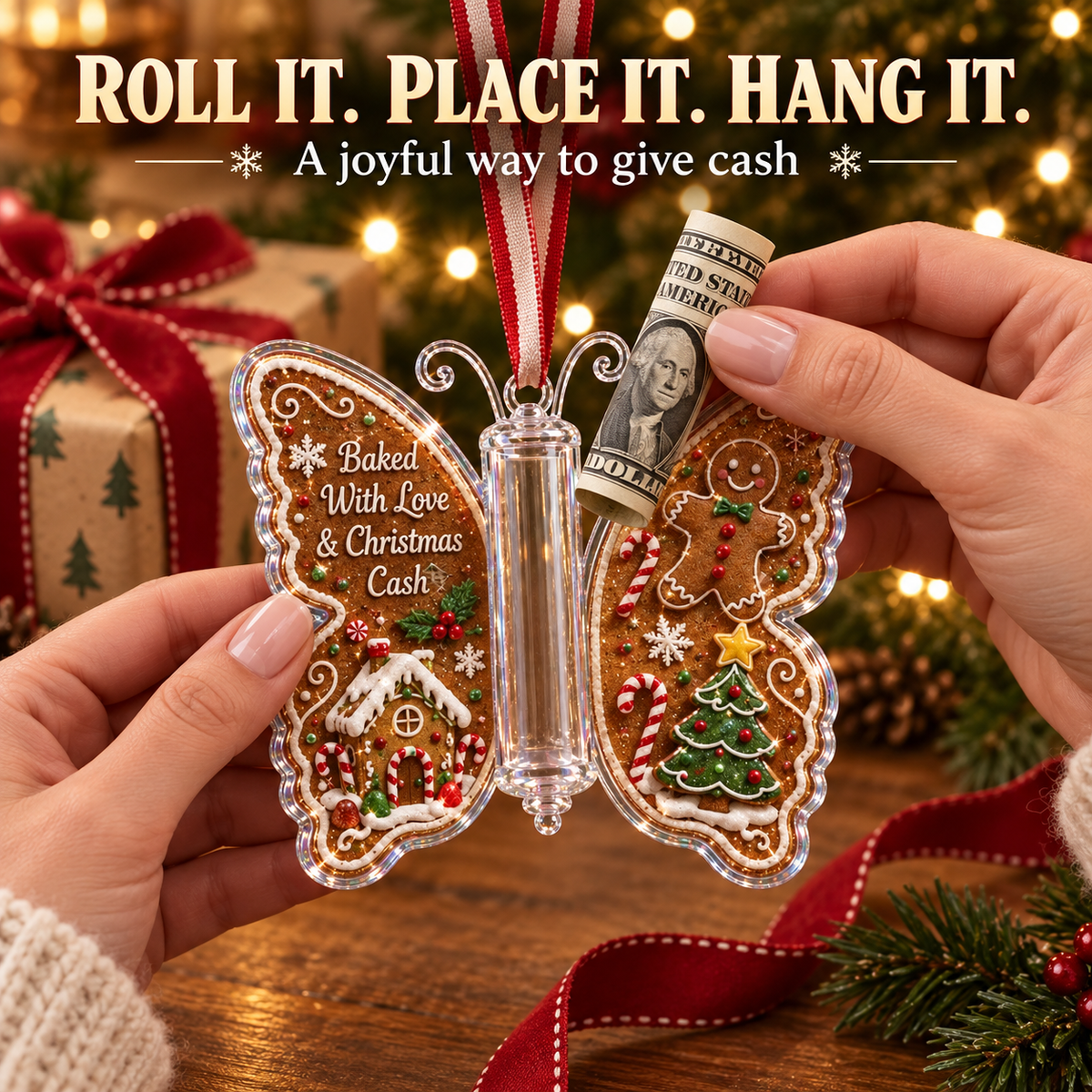 🦋Christmas Cash Gift Butterfly Ornament🎄✨