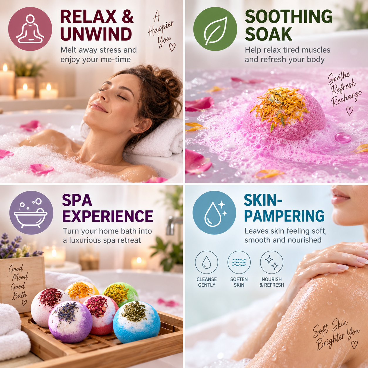 🌸 Botanical Bath Bombs – Turn Every Bath Into a Relaxing Home Spa
