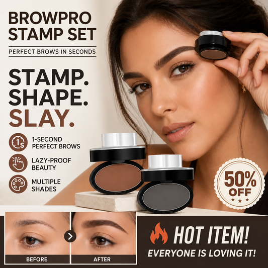 ✨50K+ Sold!!!🖤Buy 2 Get 1 Free🖌️Eyebrow Stamp Powder Kit with Applicator Brush