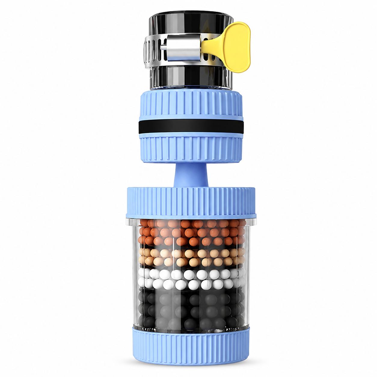 1 Count, 6 Layer Filtration Faucet Water Filter 360 Degrees Rotatable Splash Free, for Kitchen Sink Washing Fruits Vegetables and Dishes