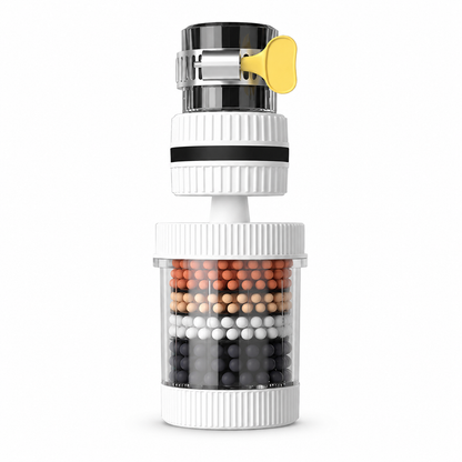 1 Count, 6 Layer Filtration Faucet Water Filter 360 Degrees Rotatable Splash Free, for Kitchen Sink Washing Fruits Vegetables and Dishes