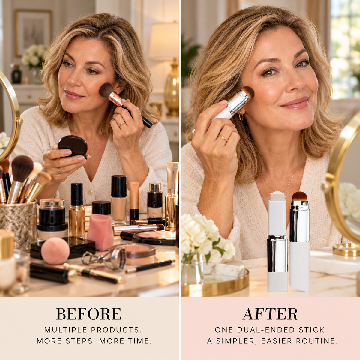 ✨ 50% OFF | 2-in-1 Foundation Stick with Built-in Brush – Flawless-Looking Makeup Made Easy!