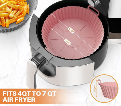 🔥 6-Piece Silicone Air Fryer Baking Tray Set – Non-Stick, Reusable & Easy to Clean