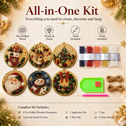 🎁🎄DIY Diamond Painting Christmas Ornaments Kit - Holiday Home Decor (6 Pcs)