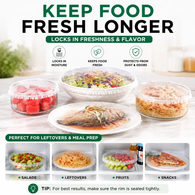 🔥200PCS Disposable Stretch Food Covers for Bowls & Plates