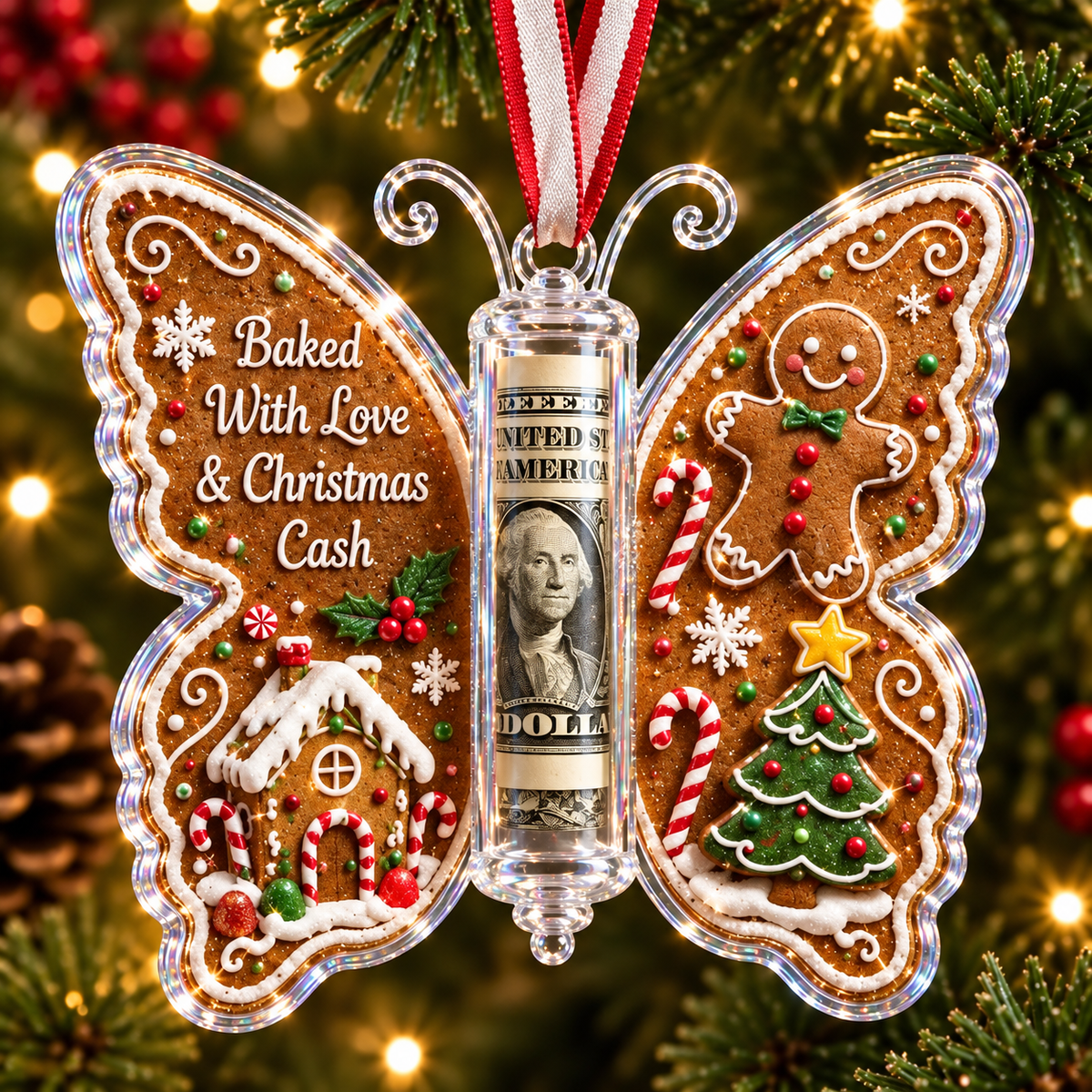 🦋Christmas Cash Gift Butterfly Ornament🎄✨