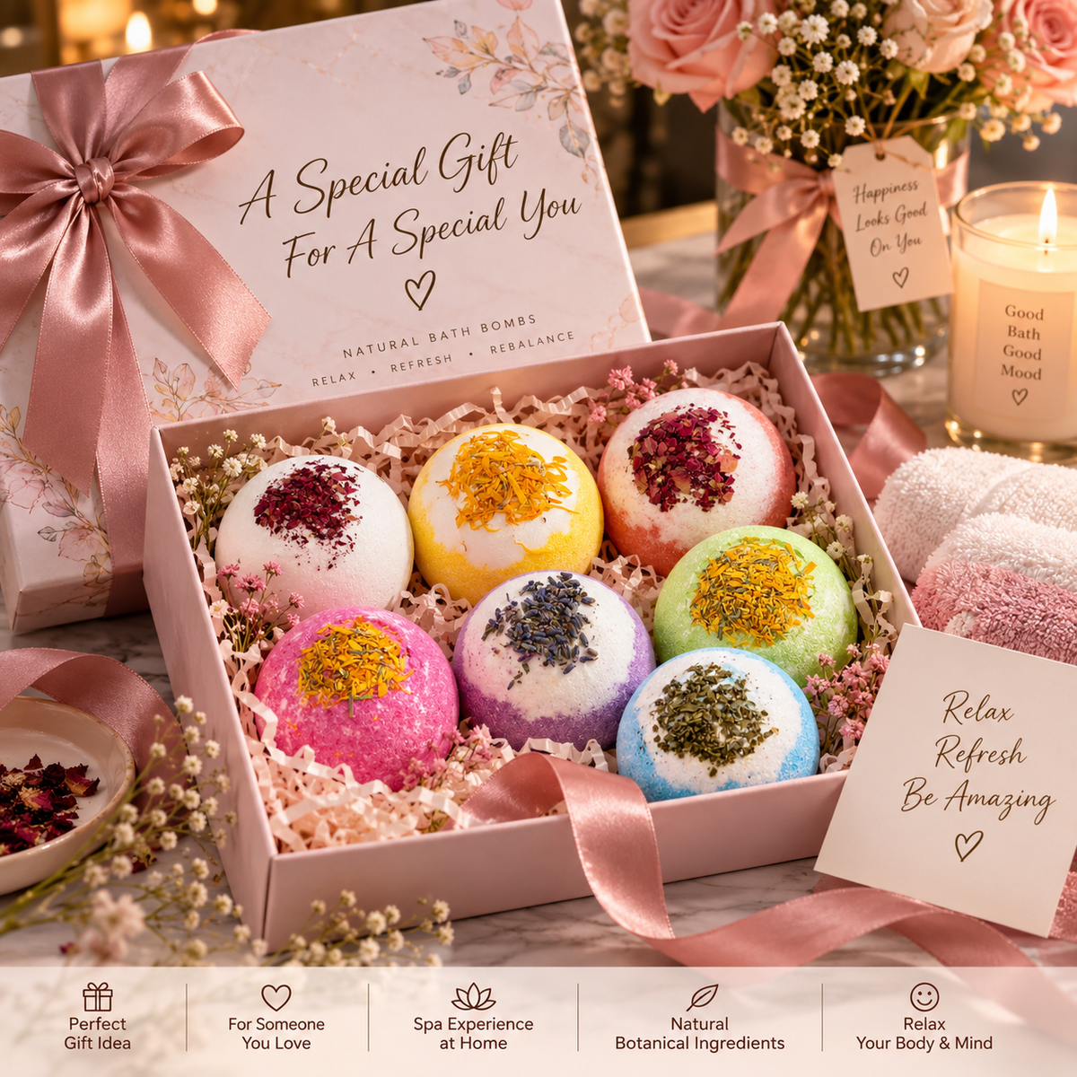 🌸 Botanical Bath Bombs – Turn Every Bath Into a Relaxing Home Spa