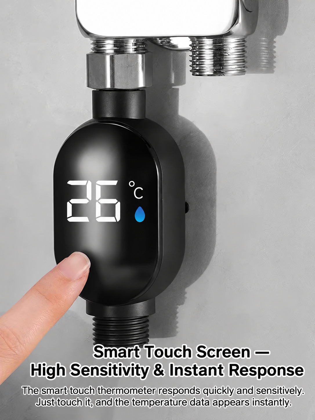 Simply install it on your shower head or faucet and enjoy warm water in just 3 seconds, with no electricity costs.