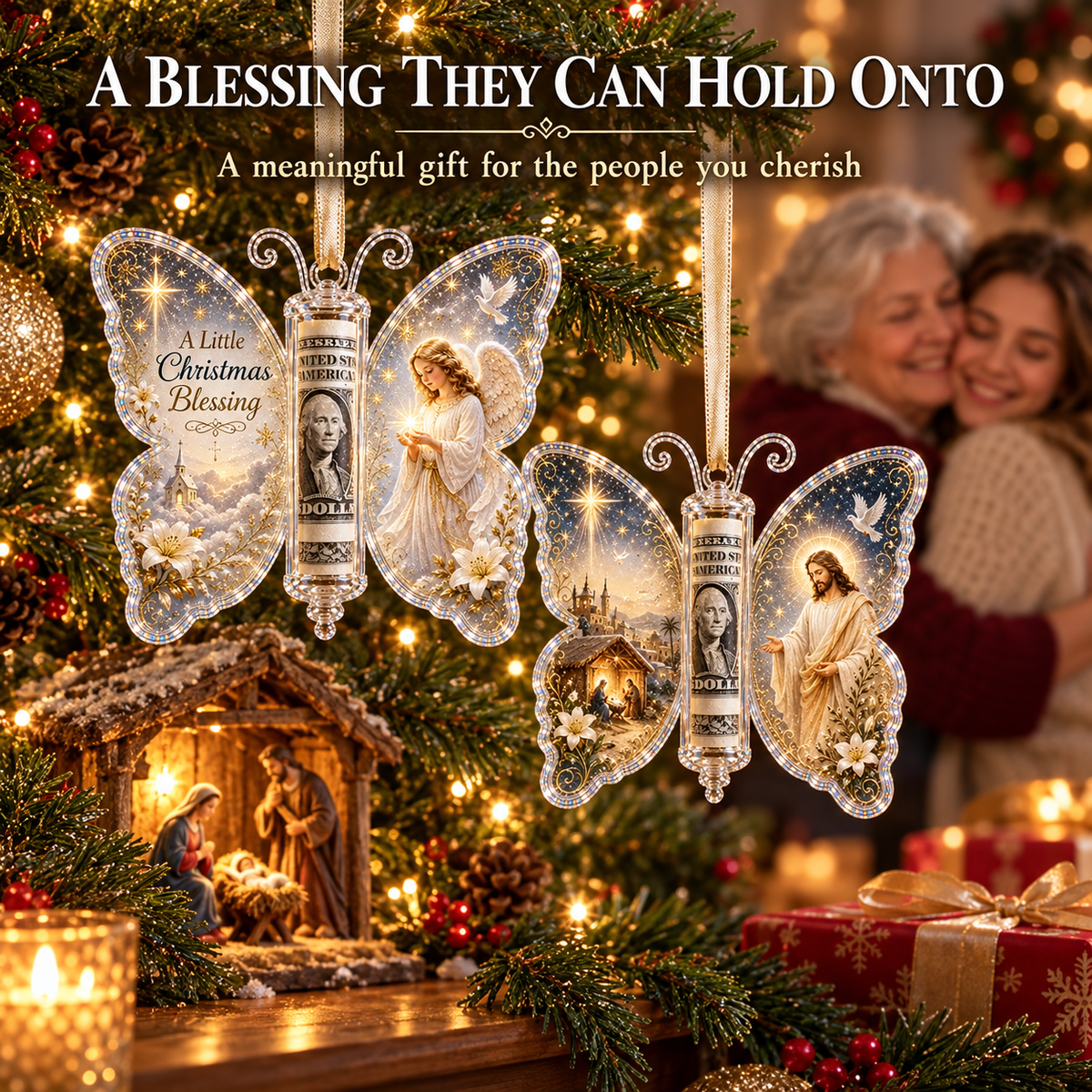🦋Christmas Cash Gift Butterfly Ornament🎄✨