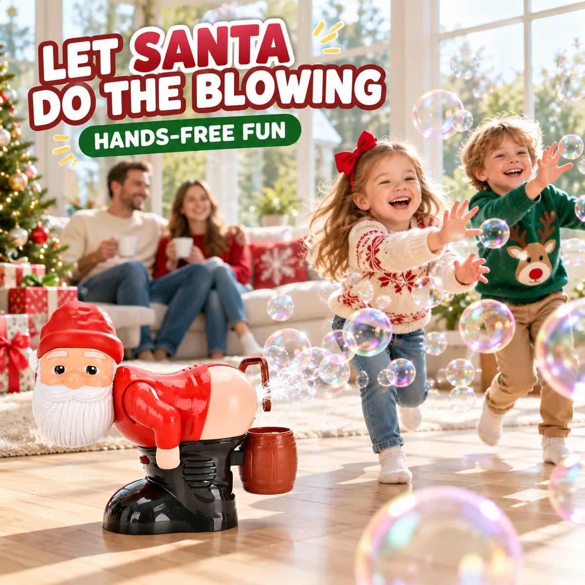 🎅 Farting Santa Bubble Machine💨 Funny Holiday Party Toy & Gift🎁