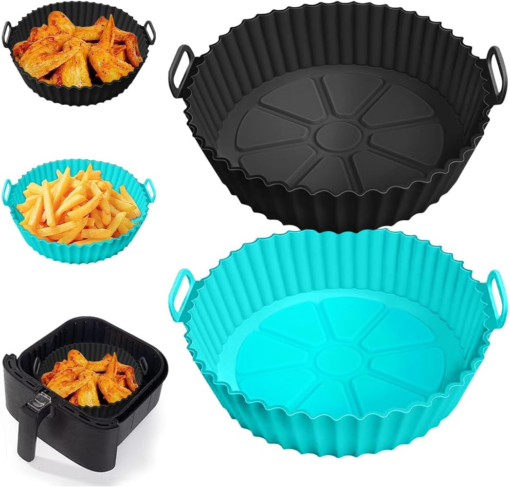 🔥 6-Piece Silicone Air Fryer Baking Tray Set – Non-Stick, Reusable & Easy to Clean