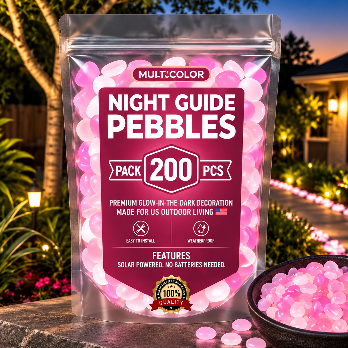💥LAST DAY SALE 50%OFF💥🌈200Pcs - Colorful Glow-in-the-Dark Garden Stones