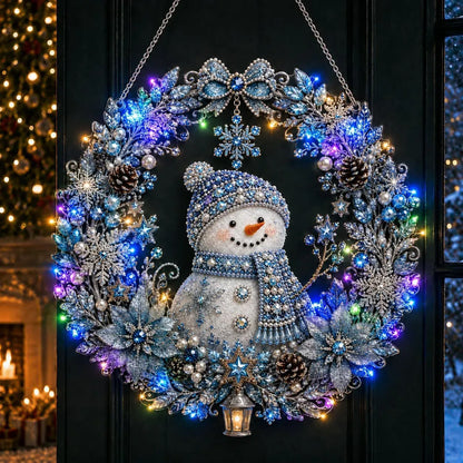 DIY Christmas LED Diamond Painting Wreath | Light-Catching Pearl Beaded Hanging Ornament Kit