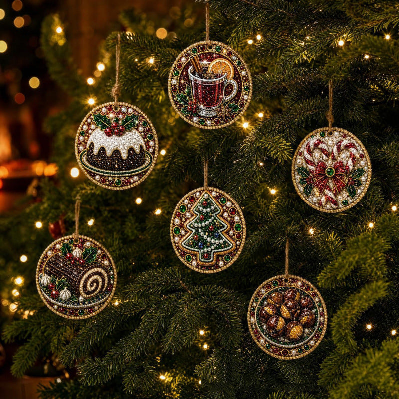 🎁🎄DIY Diamond Painting Christmas Ornaments Kit - Holiday Home Decor (6 Pcs)
