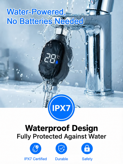 Simply install it on your shower head or faucet and enjoy warm water in just 3 seconds, with no electricity costs.