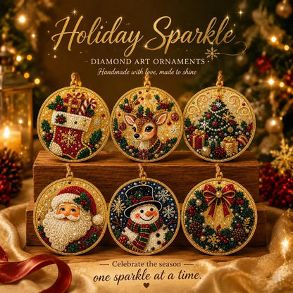 🎁🎄DIY Diamond Painting Christmas Ornaments Kit - Holiday Home Decor (6 Pcs)