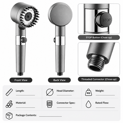 🚿 50% OFF | High-Pressure Handheld Shower Head with Massage-Style Tips