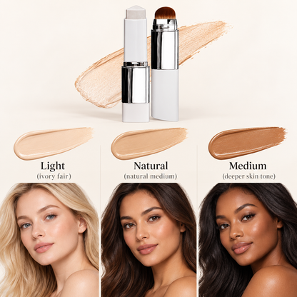 ✨ 50% OFF | 2-in-1 Foundation Stick with Built-in Brush – Flawless-Looking Makeup Made Easy!