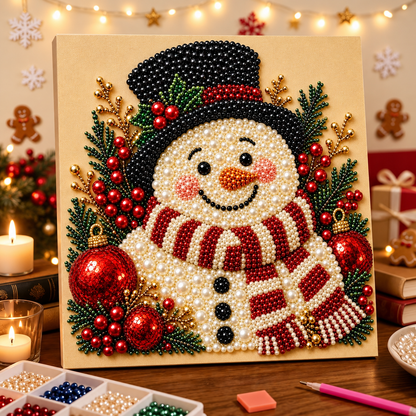 🧘Relaxing & Beginner-Friendly - 🎨💎DIY Christmas Pearl Diamond Painting Art Kit With Frame