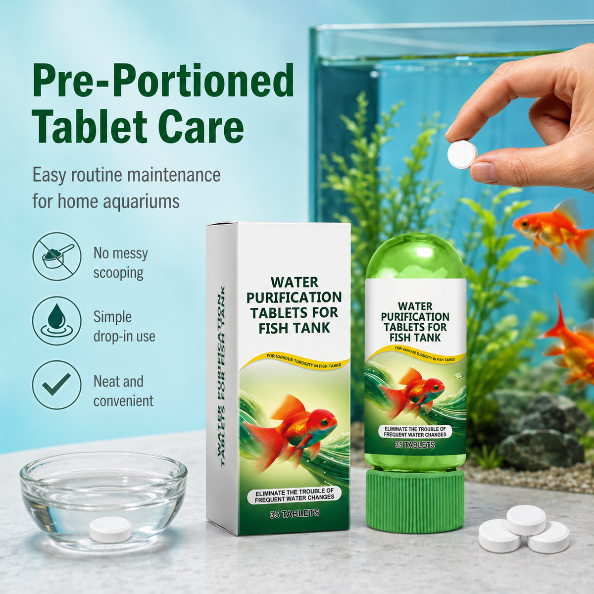Crystal Clear Aquarium Water Purification Tablets