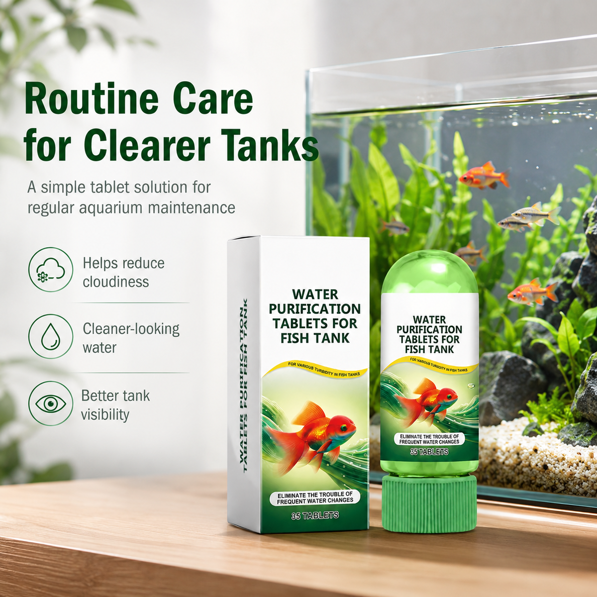 Crystal Clear Aquarium Water Purification Tablets