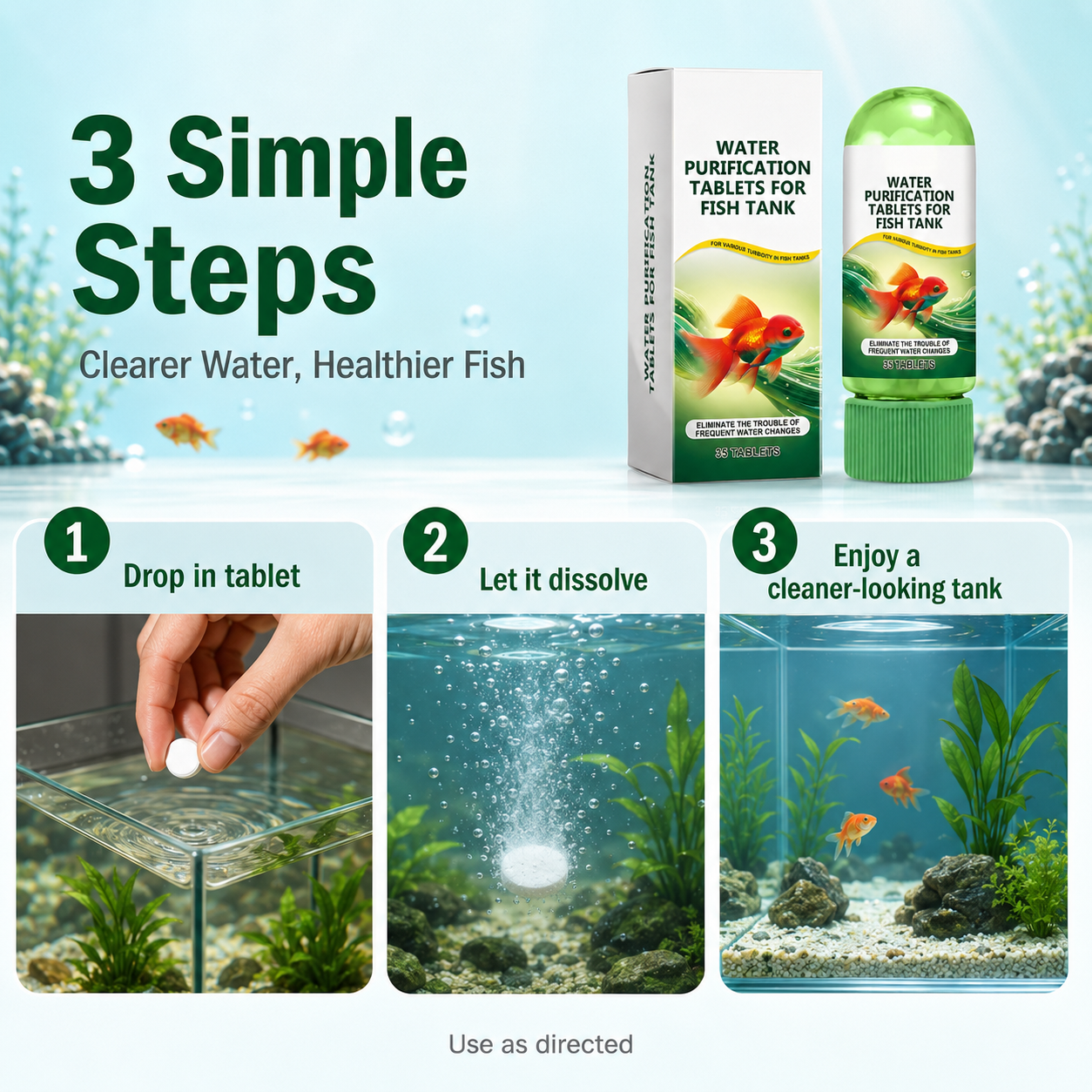 Crystal Clear Aquarium Water Purification Tablets