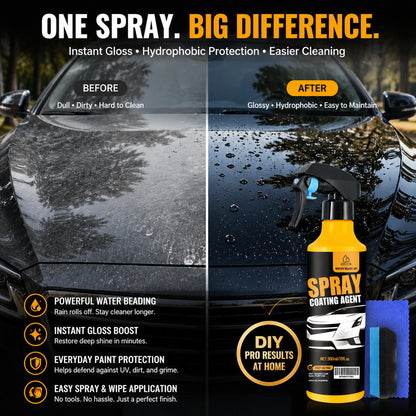 300ml Nano Ceramic Car Coating Spray – Quick Shine, Hydrophobic Paint Protection & Sealant
