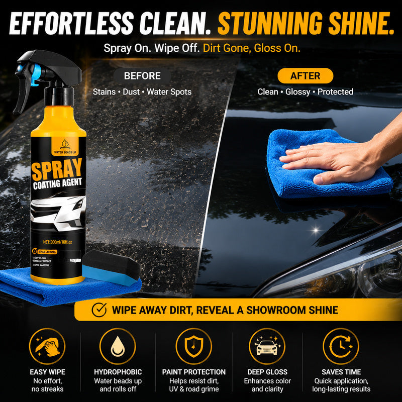 300ml Nano Ceramic Car Coating Spray – Quick Shine, Hydrophobic Paint Protection & Sealant