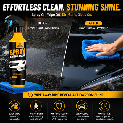 300ml Nano Ceramic Car Coating Spray – Quick Shine, Hydrophobic Paint Protection & Sealant