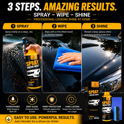 300ml Nano Ceramic Car Coating Spray – Quick Shine, Hydrophobic Paint Protection & Sealant