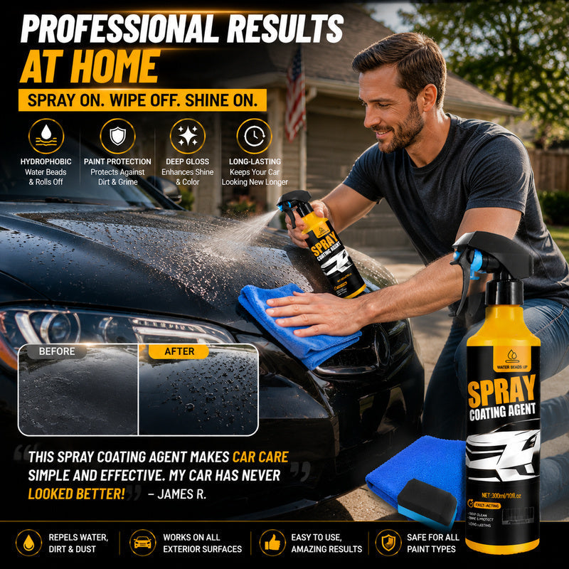 300ml Nano Ceramic Car Coating Spray – Quick Shine, Hydrophobic Paint Protection & Sealant