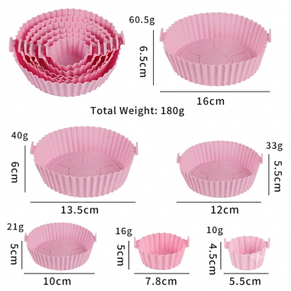 🔥 6-Piece Silicone Air Fryer Baking Tray Set – Non-Stick, Reusable & Easy to Clean