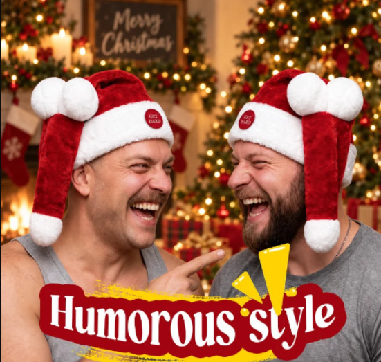 ✨🎅 Animated Naughty Santa Hat | Funny Christmas Party Hat✨