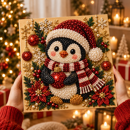 🧘Relaxing & Beginner-Friendly - 🎨💎DIY Christmas Pearl Diamond Painting Art Kit With Frame