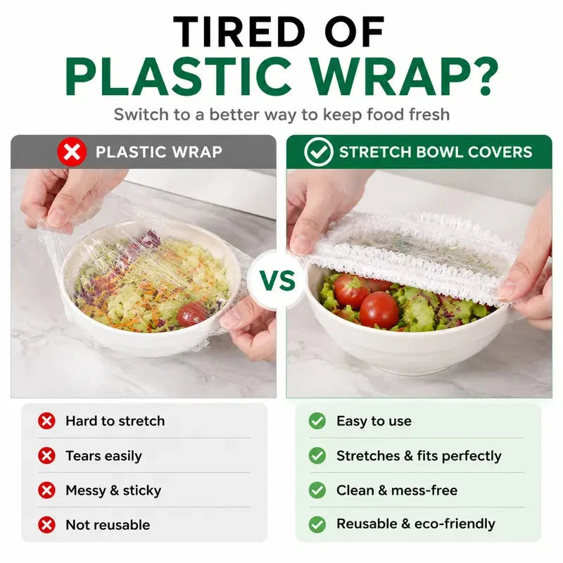 🔥200PCS Disposable Stretch Food Covers for Bowls & Plates