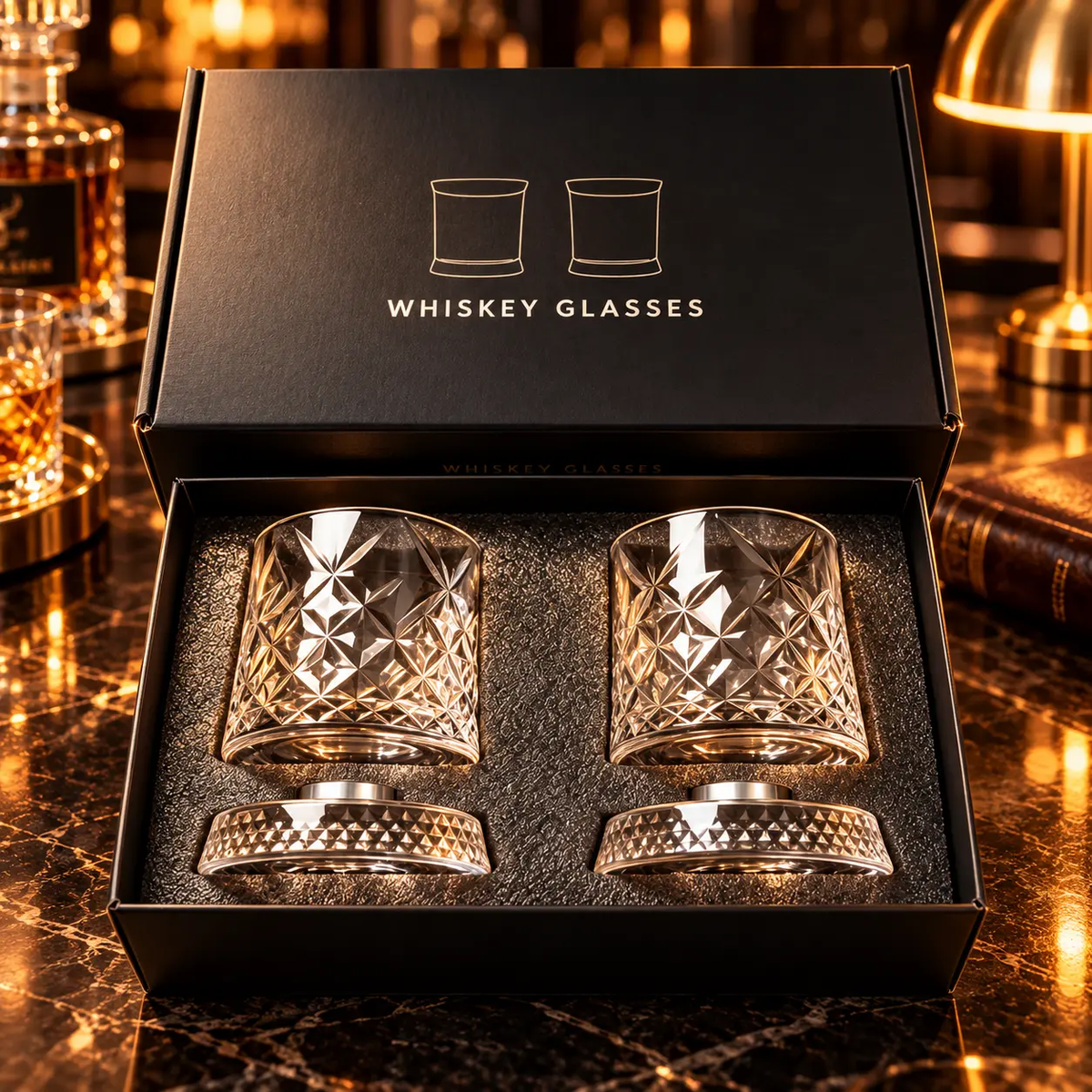 ✨ Rotating Crystal-Style Glass Tumbler – Buy 1 Get 1 FREE