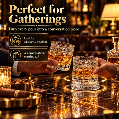 ✨ Rotating Crystal-Style Glass Tumbler – Buy 1 Get 1 FREE