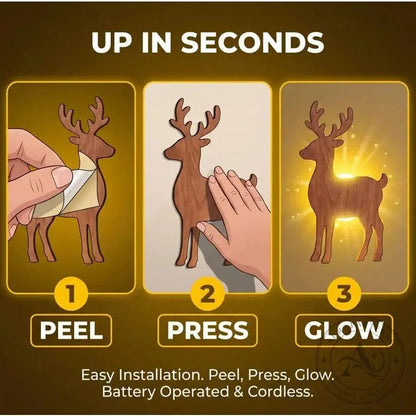 Warm White LED Reindeer Wall Décor