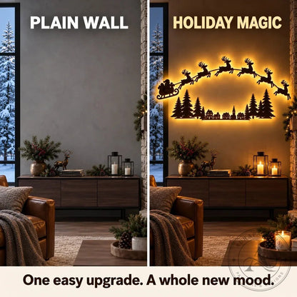 Warm White LED Reindeer Wall Décor