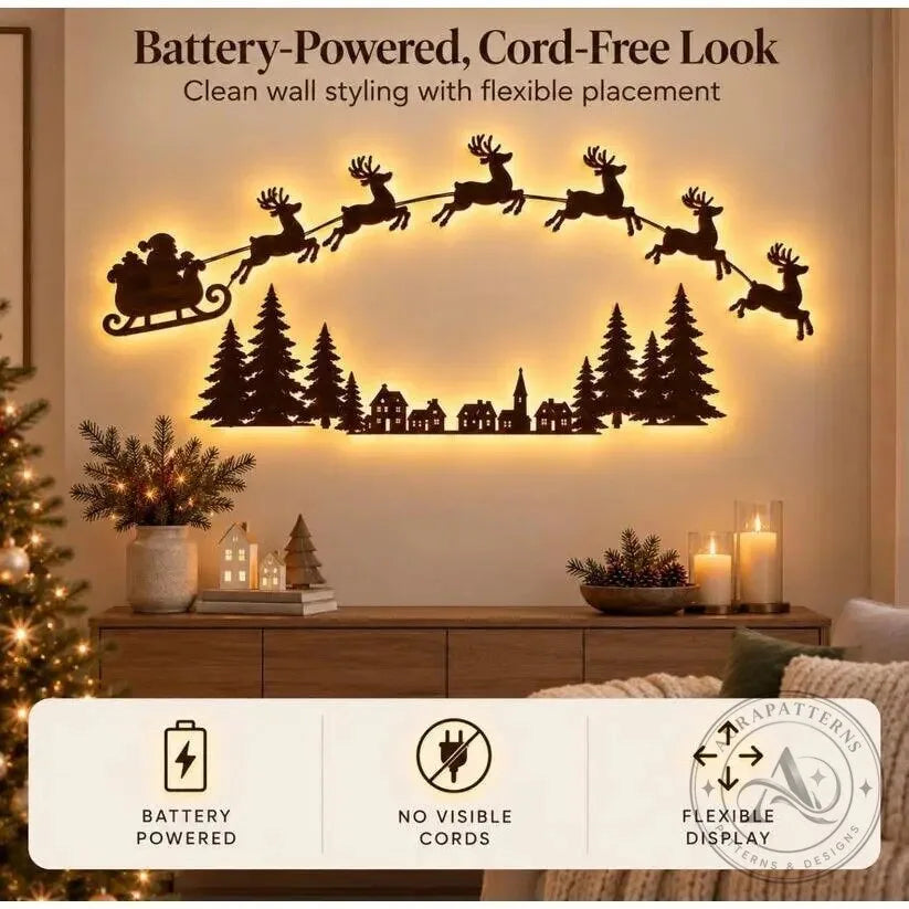 Warm White LED Reindeer Wall Décor