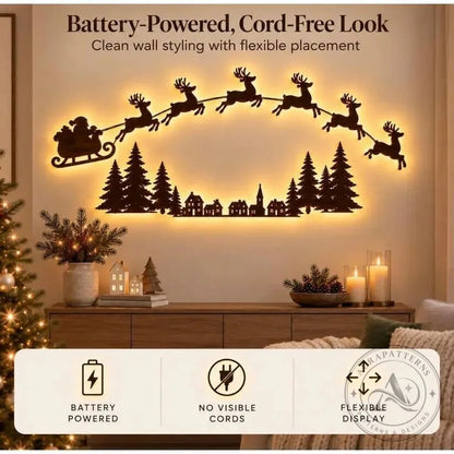Warm White LED Reindeer Wall Décor