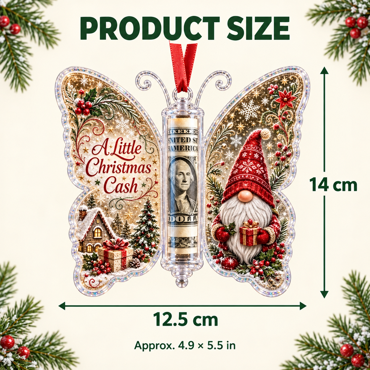 🦋Christmas Cash Gift Butterfly Ornament🎄✨