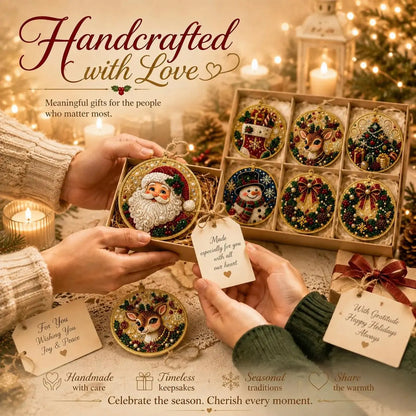 🎁🎄DIY Diamond Painting Christmas Ornaments Kit - Holiday Home Decor (6 Pcs)