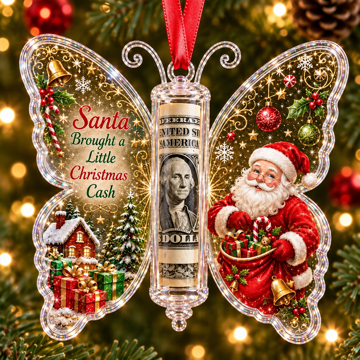 🦋Christmas Cash Gift Butterfly Ornament🎄✨