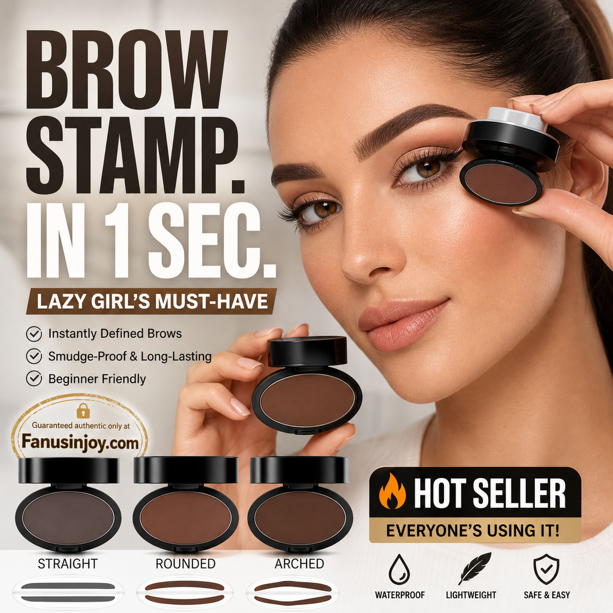✨Buy 2 Get 1 Free🖌️50K+ Sold!!!🖤Eyebrow Stamp Powder Kit with Applicator Brush