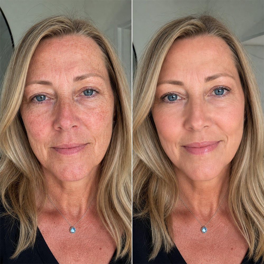 Natural-looking foundation coverage application example